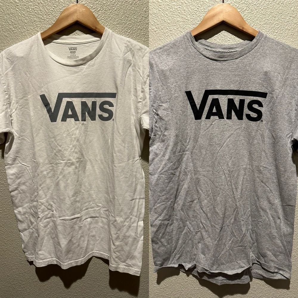 Vans Lof of Men’s Round Neck White & Grey Short Sleeve T-Shirt Size Medium